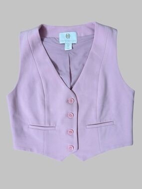 House Of Harlow 1960 Pastel Pink Tailored Cropped Vest